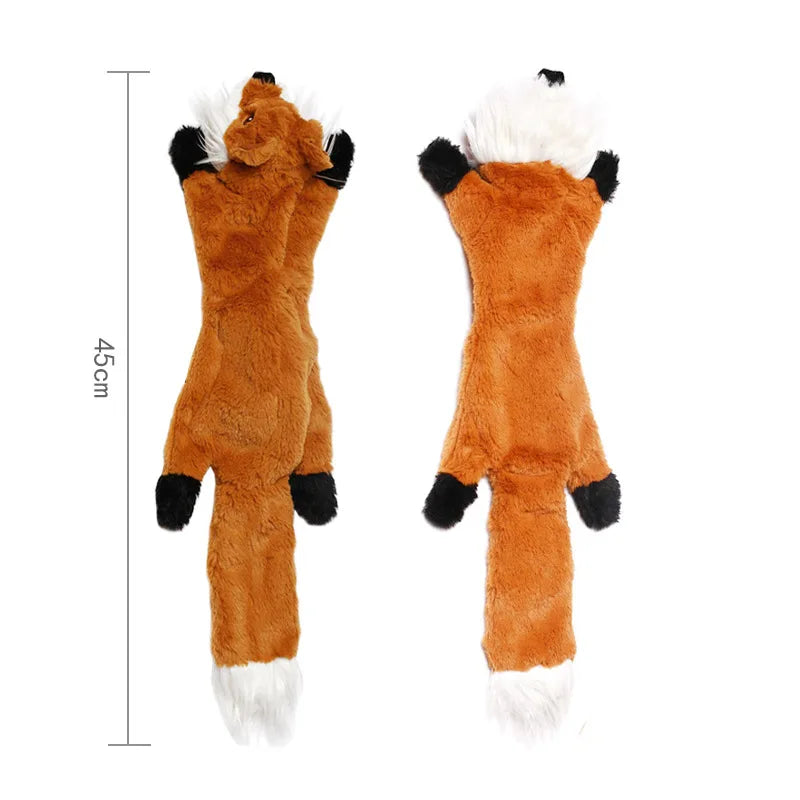 2025 New Fun Stuffed Animal-Shaped Dog Toys Squeak Pet Wolf Rabbit Plush Small And Medium Dog Chew Squeaky Toy Pet Accessories