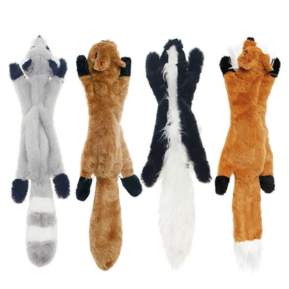 2025 New Fun Stuffed Animal-Shaped Dog Toys Squeak Pet Wolf Rabbit  Plush Small And Medium Dog Chew Squeaky Toy Pet Accessories