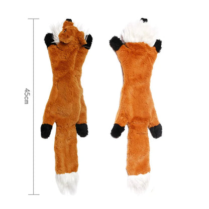2025 New Fun Stuffed Animal-Shaped Dog Toys Squeak Pet Wolf Rabbit  Plush Small And Medium Dog Chew Squeaky Toy Pet Accessories