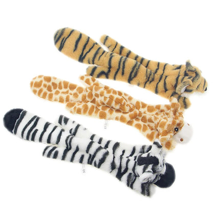 2025 New Fun Stuffed Animal-Shaped Dog Toys Squeak Pet Wolf Rabbit  Plush Small And Medium Dog Chew Squeaky Toy Pet Accessories