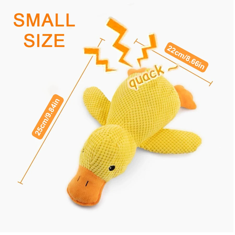 Cute plush cat and dog squeaking toys durable duck-shaped, for teething interactive entertainment sleep companion and relaxation