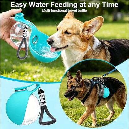 Portable Foldable Pet Water Bottle, Leak-Proof Outdoor Dog and Cat Drinking Bowl, with Lanyard and Hook, Compact, Pet Feeder