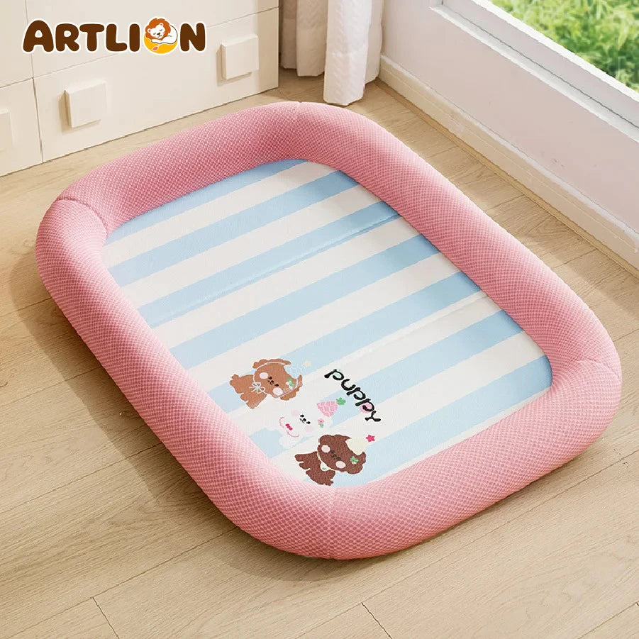 ARTLION Summer cooling mat dog bed, all-season pet bed cooling mat for small and medium dogs, lightweight and breathable cat pad