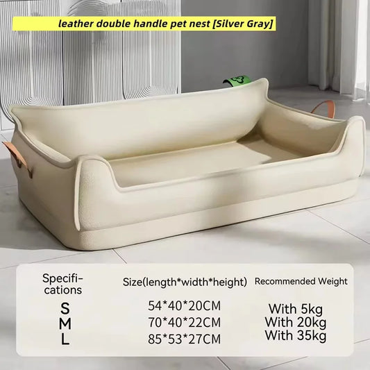 Large Waterproof Four Seasons Dog Bed - Scratch Resistant Bite Proof Pet Sleeping Pad Removable Washable Comfort Nest Cushion