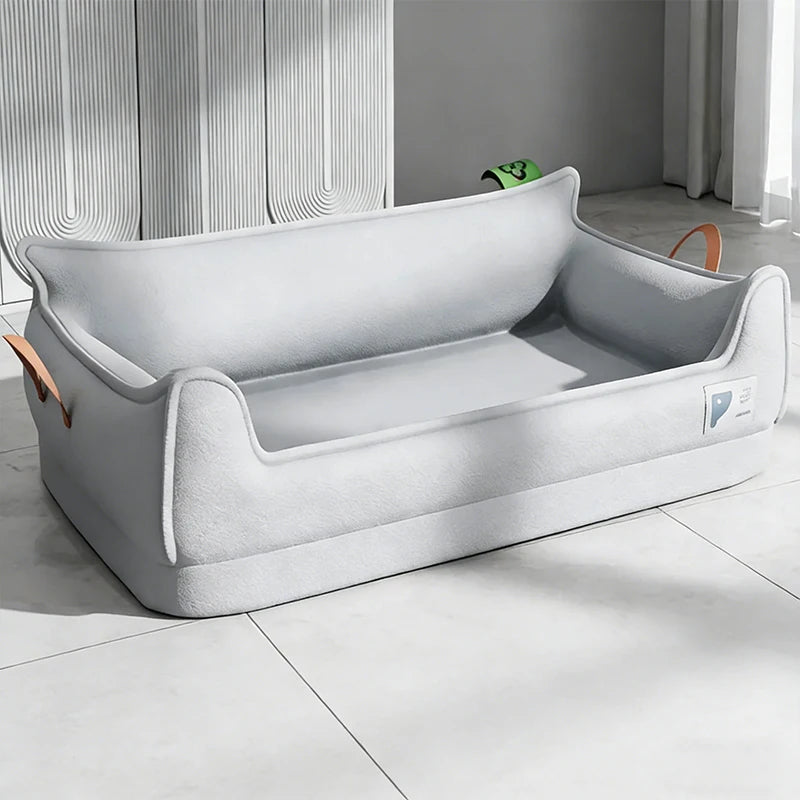 Orthopedic Leather Dog Bed Sofa – Detachable Rectangle Pet Bed with Non-Slip Bottom, Waterproof and Machine Washable for Ultima