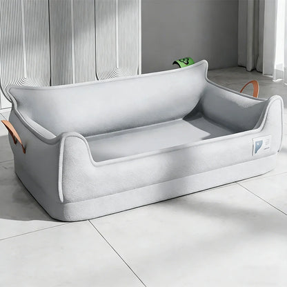 Orthopedic Leather Dog Bed Sofa – Detachable Rectangle Pet Bed with Non-Slip Bottom, Waterproof and Machine Washable for Ultima