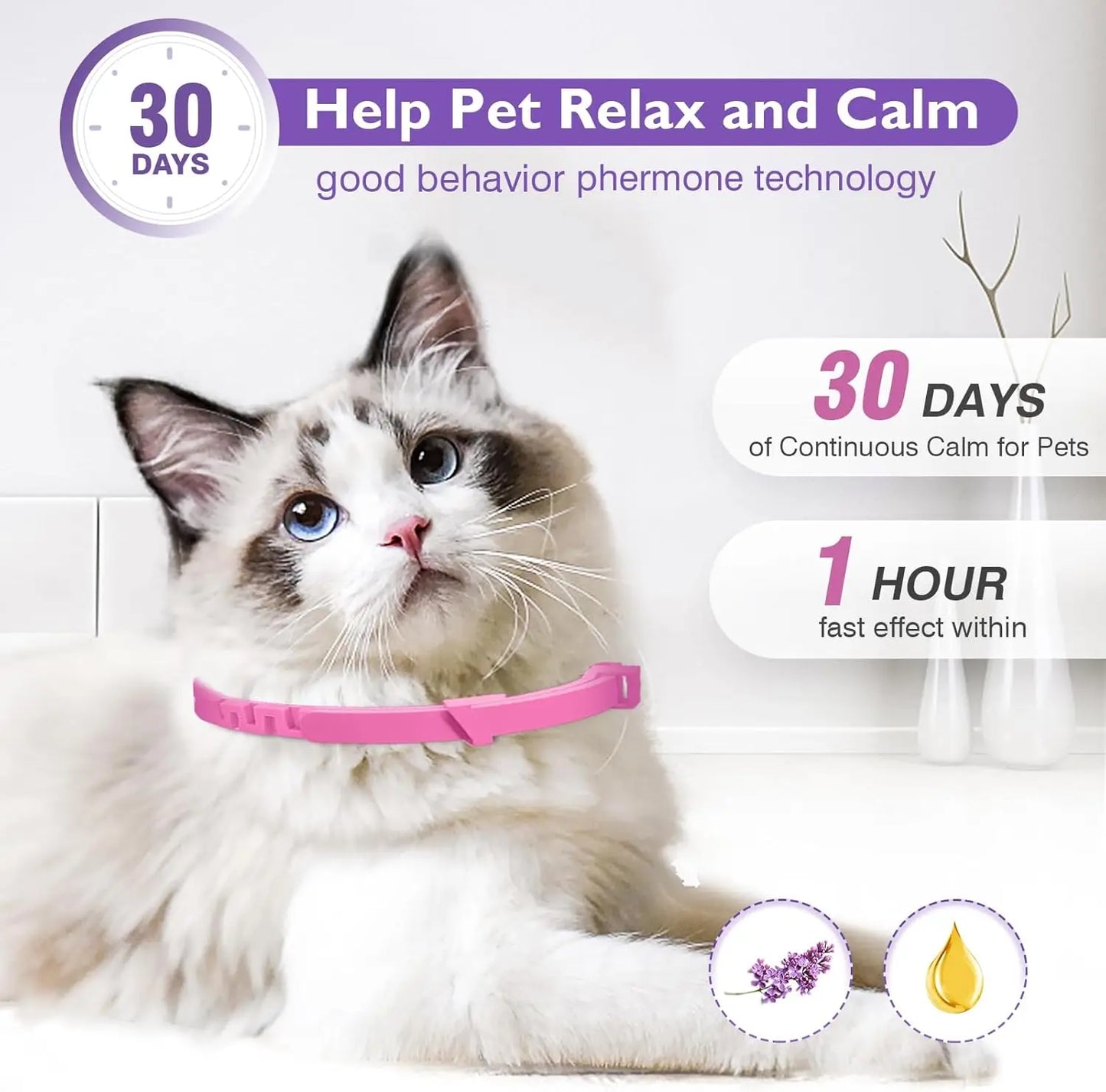 1/2 Pc Dog Calming Pheromone Collars Cats Relieve Anxiety Adjustable Comfortable Collar For Puppy Kitten Large Dogs Accessories