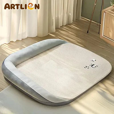 ARTLION New pet cooling mat, detachable and washable, suitable for all seasons, ice silk cooling pad with pillow, summer mat