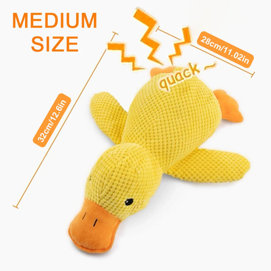 Cute plush cat and dog squeaking toys durable duck-shaped, for teething interactive entertainment sleep companion and relaxation