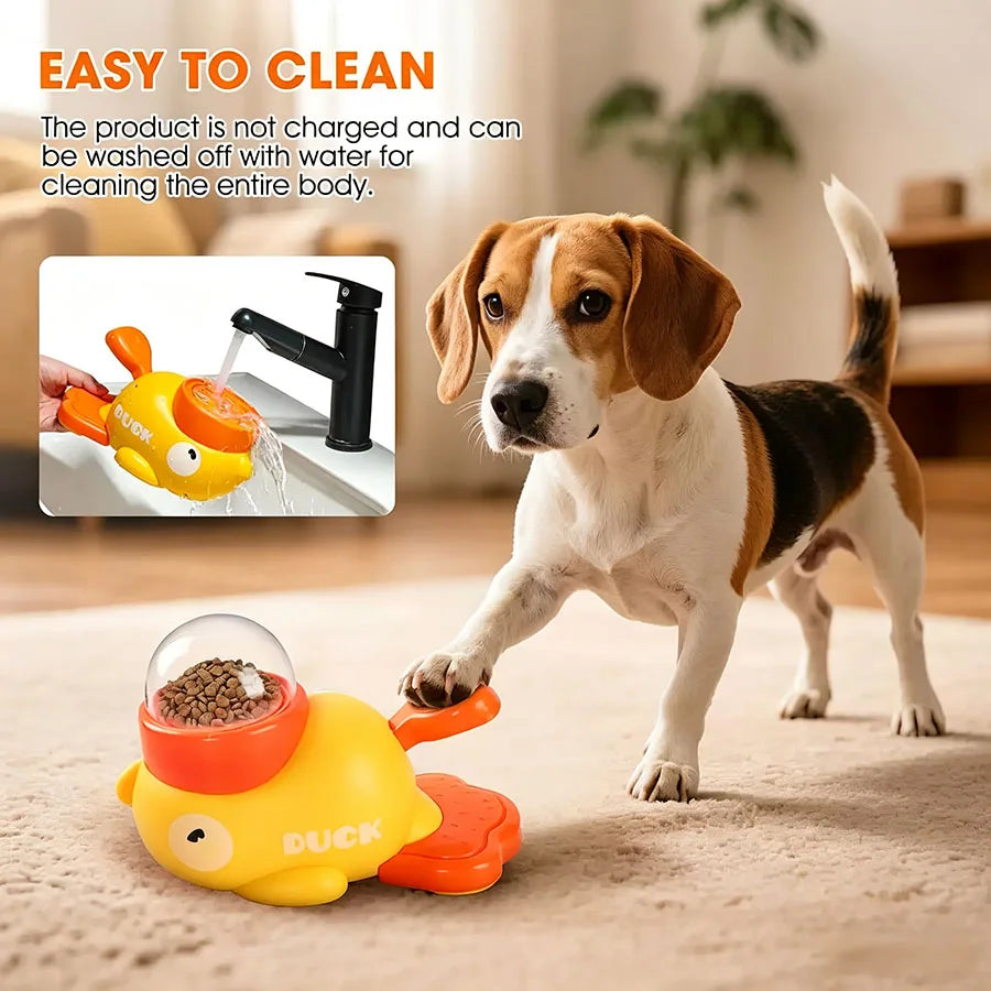 Cartoon Little Yellow Duck Shape Interactive Dog Toys Anti-Slip Design Pets Intelligence Exercise Feeder Food Dispenser Supplies