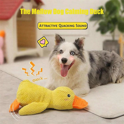 Cute plush cat and dog squeaking toys durable duck-shaped, for teething interactive entertainment sleep companion and relaxation