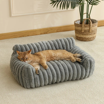 ARTLION Striped Cat Sofa Bed Soft Polyester Pet Bed Breathable for All Seasons Suitable for Small to Medium Catsor Sleeping