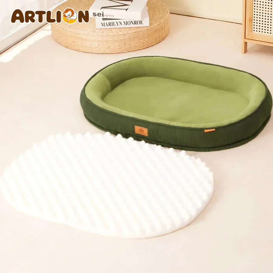 ARTLION Corduroy Dog Bed, Removable Washable Dog Mat, All-Season Thickened Warm Soft Plush Anti-Slip Pet Sofa Pad, Dog Supplies