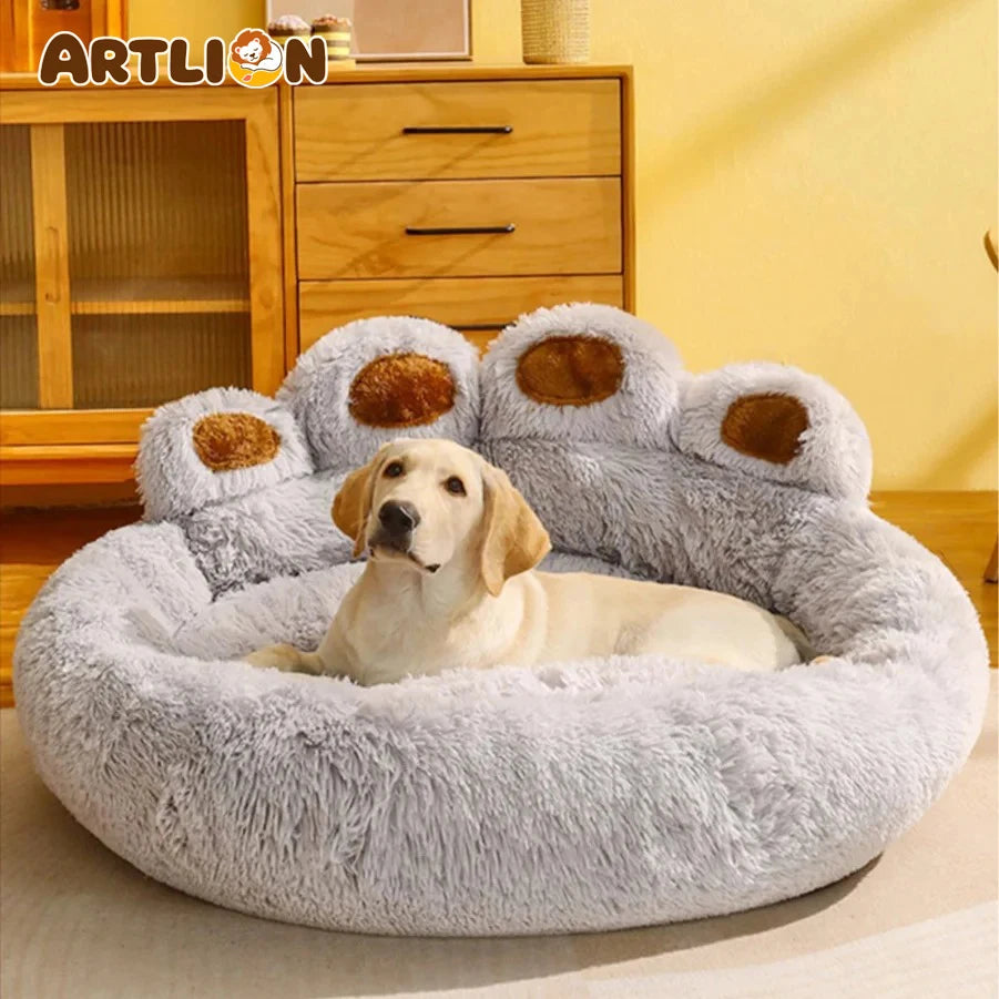 ARTLION Fluffy Warm Dog Bed, Large Small Sofa Basket, Plush Kennel Mat for Puppy & Cats, Pet Supplies Soft Blanket Accessories