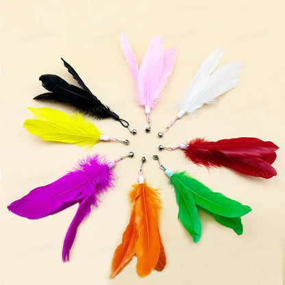 1Pc Cat Teasers Stick Interactive Toys Pet Feather Bell For Cat Exercise Self-Entertainment，kitten With Suction Cup Teaser Stick