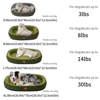 ARTLION Corduroy Dog Bed, Removable Washable Dog Mat, All-Season Thickened Warm Soft Plush Anti-Slip Pet Sofa Pad, Dog Supplies