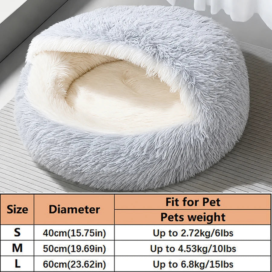 Cozy Cats Beds Pad Dogs Mattress Warm Soft Plush Pets Bed Shell-Shaped Semi-Enclosed Cat Sleeping Nests For Small Dogs Kitten