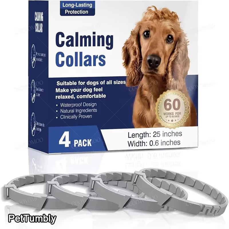 New Release 3/4 Pc Dog Calming Collar Cat Relieve Anxiety Protection Retractable Collars For Puppy Kitten Large Dogs Accessories
