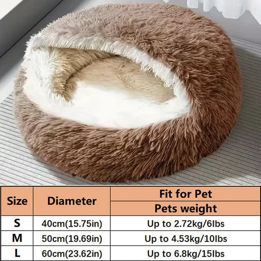Cozy Cats Beds Pad Dogs Mattress Warm Soft Plush Pets Bed Shell-Shaped Semi-Enclosed Cat Sleeping Nests For Small Dogs Kitten