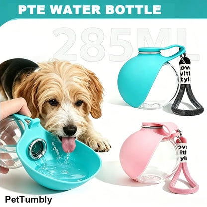 Portable Foldable Pet Water Bottle, Leak-Proof Outdoor Dog and Cat Drinking Bowl, with Lanyard and Hook, Compact, Pet Feeder