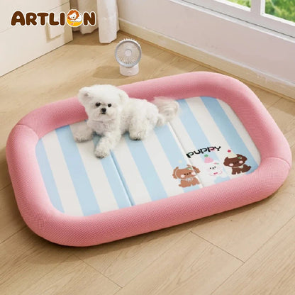 ARTLION Summer cooling mat dog bed, all-season pet bed cooling mat for small and medium dogs, lightweight and breathable cat pad
