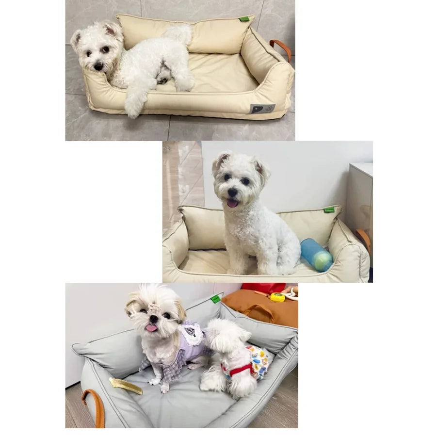 Large Waterproof Four Seasons Dog Bed - Scratch Resistant Bite Proof Pet Sleeping Pad Removable Washable Comfort Nest Cushion