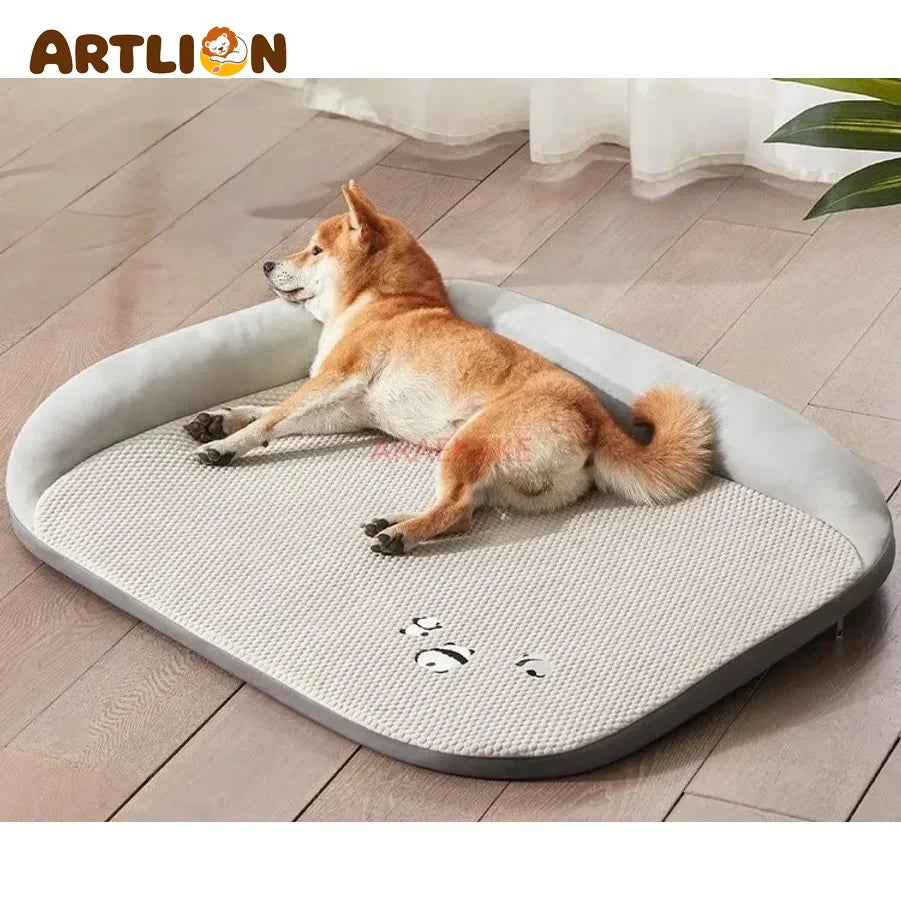 ARTLION New pet cooling mat, detachable and washable, suitable for all seasons, ice silk cooling pad with pillow, summer mat