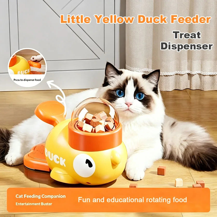 Cartoon Little Yellow Duck Shape Interactive Dog Toys Anti-Slip Design Pets Intelligence Exercise Feeder Food Dispenser Supplies