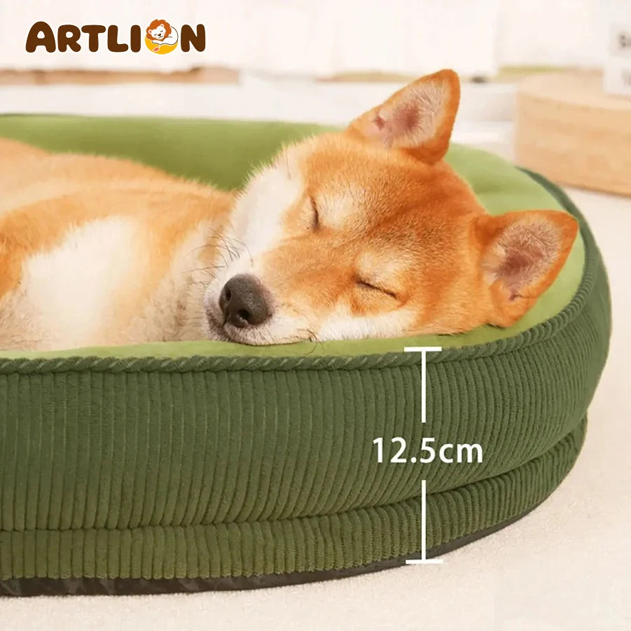 ARTLION Corduroy Dog Bed, Removable Washable Dog Mat, All-Season Thickened Warm Soft Plush Anti-Slip Pet Sofa Pad, Dog Supplies