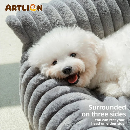 ARTLION Striped Cat Sofa Bed Soft Polyester Pet Bed Breathable for All Seasons Suitable for Small to Medium Catsor Sleeping
