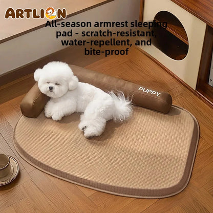 ARTLION New pet cooling mat detachable and washable, suitable for all seasons, with pillow for small and medium dogs, summer mat