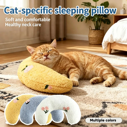 Cute Dogs Cats Little Pillows U-Shaped Neck Protector Pets Deep Sleep Pillow for Puppy Kitten Soft Fluffy Calming Toys Washable