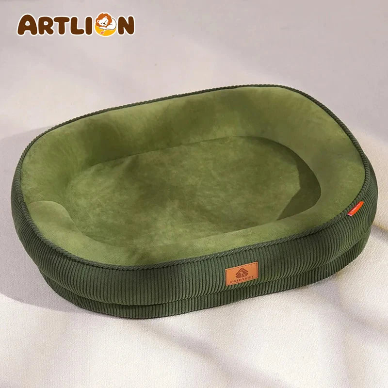 ARTLION Corduroy Dog Bed, Removable Washable Dog Mat, All-Season Thickened Warm Soft Plush Anti-Slip Pet Sofa Pad, Dog Supplies