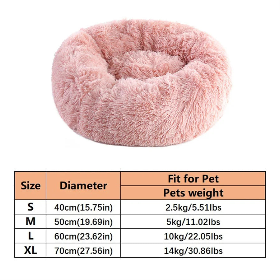 Soft Plush Cat Bed Pad Pet Donut Round Faux Fur Mat Warm Dog Bed Washable Comfortable Sleeping for Small to Medium Dogs And Cats