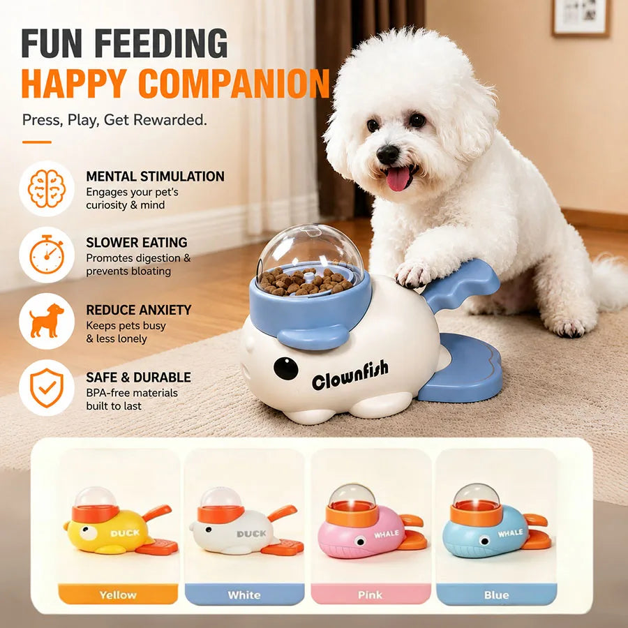 Cartoon Little Yellow Duck Shape Interactive Dog Toys Anti-Slip Design Pets Intelligence Exercise Feeder Food Dispenser Supplies