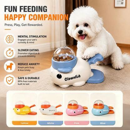Cartoon Little Yellow Duck Shape Interactive Dog Toys Anti-Slip Design Pets Intelligence Exercise Feeder Food Dispenser Supplies