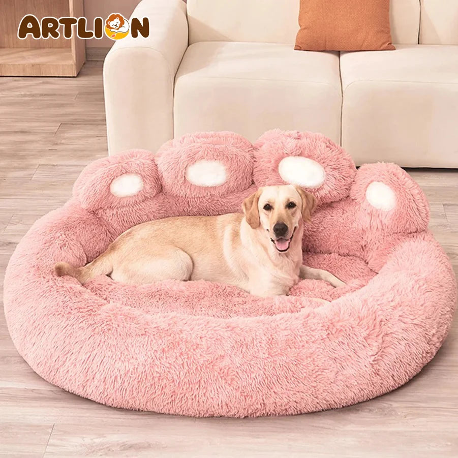ARTLION Fluffy Warm Dog Bed, Large Small Sofa Basket, Plush Kennel Mat for Puppy & Cats, Pet Supplies Soft Blanket Accessories