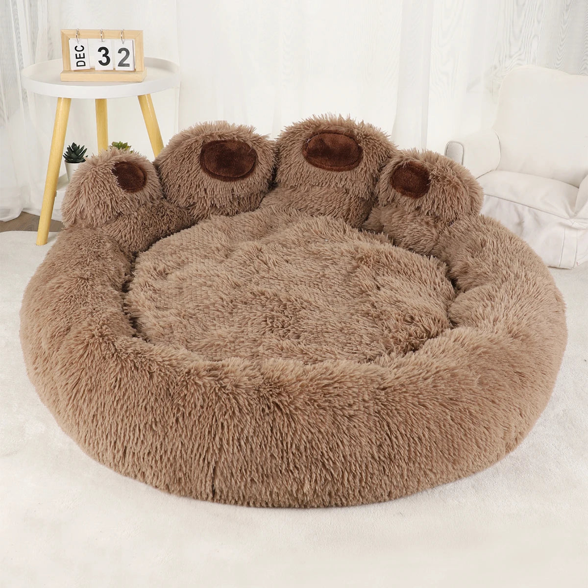 ARTLION Fluffy Warm Dog Bed, Large Small Sofa Basket, Plush Kennel Mat for Puppy & Cats, Pet Supplies Soft Blanket Accessories