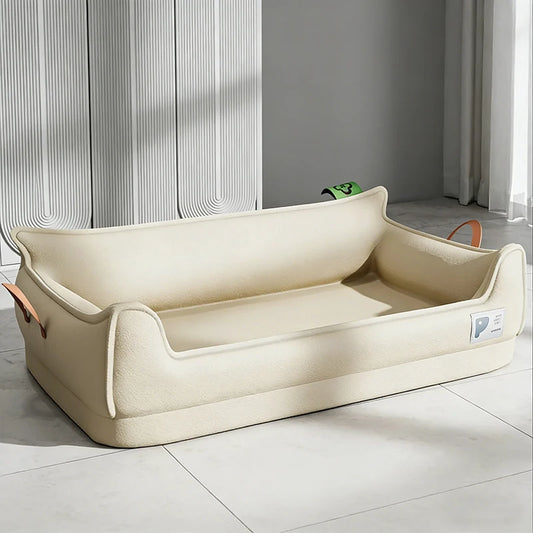 Orthopedic Leather Dog Bed Sofa – Detachable Rectangle Pet Bed with Non-Slip Bottom, Waterproof and Machine Washable for Ultima