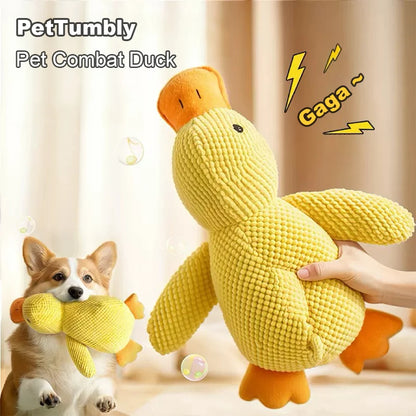 Cute plush cat and dog squeaking toys durable duck-shaped, for teething interactive entertainment sleep companion and relaxation