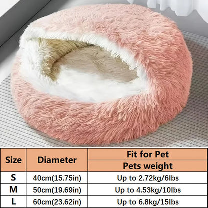 Cozy Cats Beds Pad Dogs Mattress Warm Soft Plush Pets Bed Shell-Shaped Semi-Enclosed Cat Sleeping Nests For Small Dogs Kitten