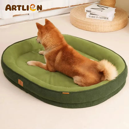 ARTLION Corduroy Dog Bed, Removable Washable Dog Mat, All-Season Thickened Warm Soft Plush Anti-Slip Pet Sofa Pad, Dog Supplies