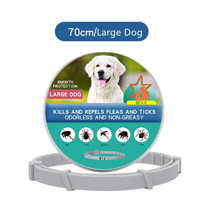 Dog Anti Flea and Tick Collars,Pet 8Month Protection Adjustable Collar for Large Dog Puppy Cat, Dogs Accessories